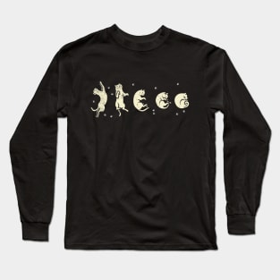 Phases of Cat Moon Long Sleeve T-Shirt